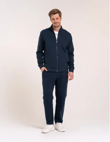 Męska bluza casual 100% bawełniana ze stójką zapinana na zamek