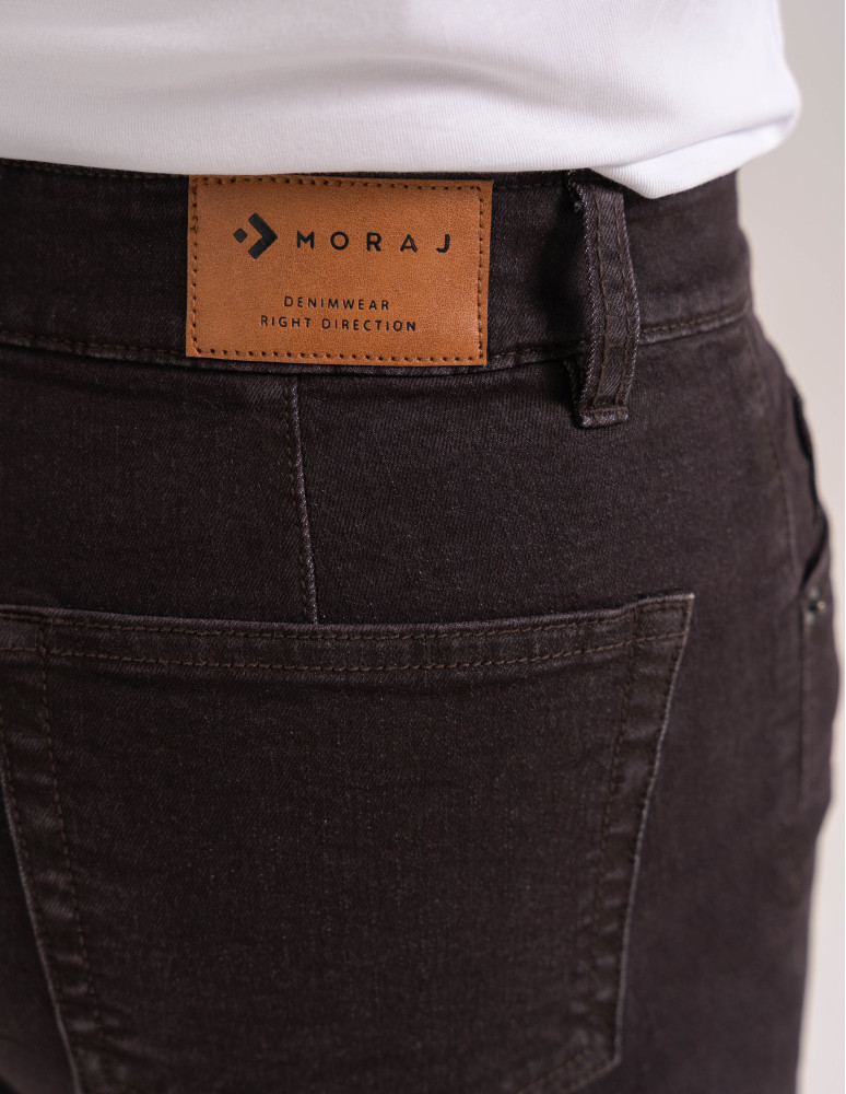 Jeansy - Jeansy damskie Wide Leg wygodne z wysokim stanem i z szeroką nogawką BRĄZOWY - produkt moraj.pl 5
