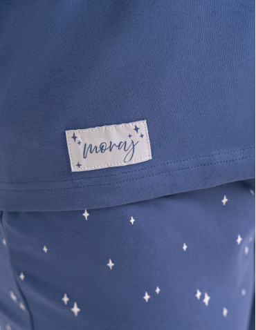 Piżamy 3/4 damskie - Wygodna piżama damska bawełniana 3/4 capri w gwiazdki JEANS - produkt 4