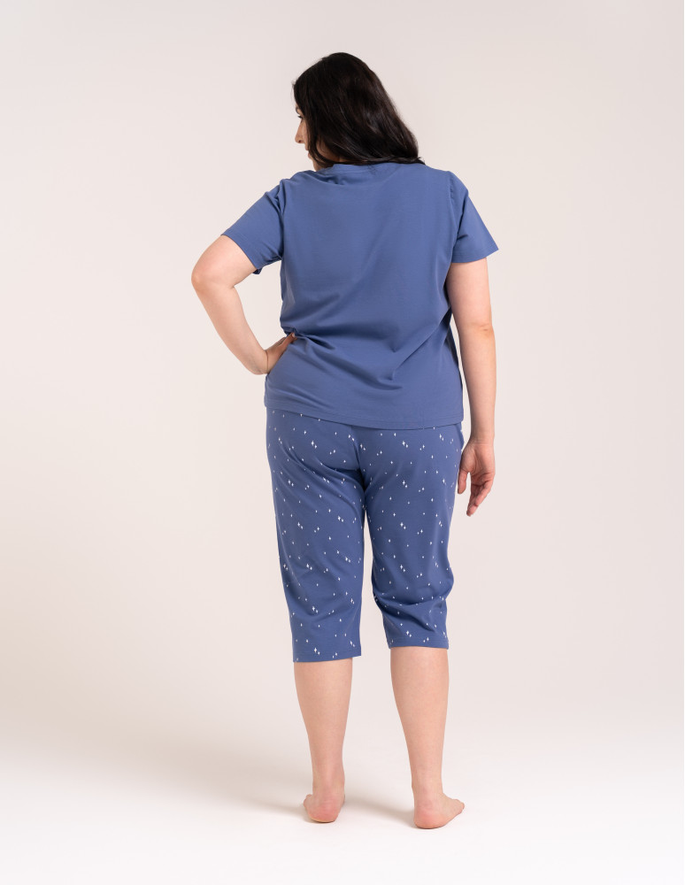 Piżamy 3/4 damskie - Wygodna piżama damska bawełniana 3/4 capri w gwiazdki JEANS  - produkt moraj.pl 13