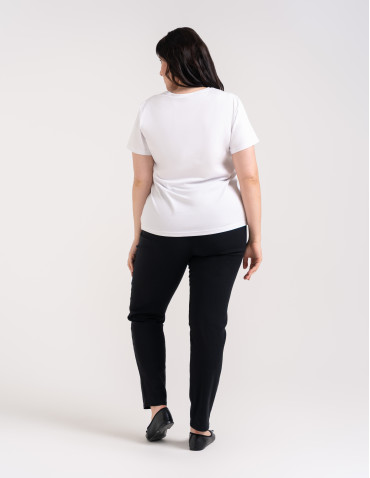Koszulki i T-shirty - Koszulka damska bawełna Premium T-shirt dekolt okrągły BIAŁY - produkt 13