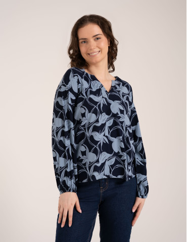 Elegancka bluzka damska z wiskozy 100% o kroju oversize z długim rękawem