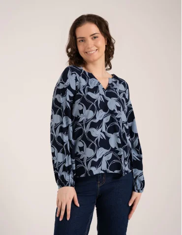 Elegancka bluzka damska z wiskozy 100% o kroju oversize z długim rękawem