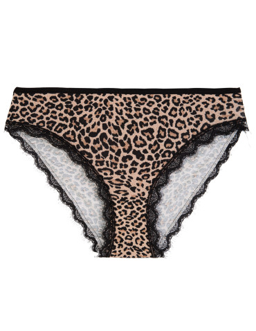 Figi damskie bikini w delikatny prążek z koronką zestaw 3-pak - WIELOKOLOROWY - produkt 2