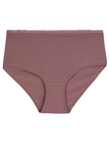 Majtki damskie z wysokim stanem zestaw bawełniane bikini gładkie 3-pak - WIELOKOLOROWY - produkt 2