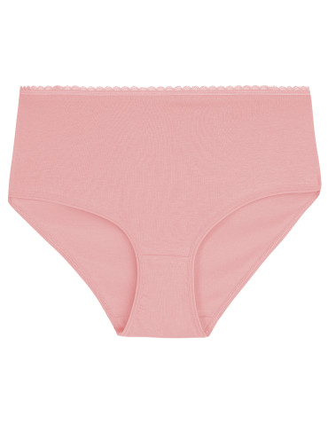 Majtki z wysokim stanem - Majtki damskie z wysokim stanem zestaw bawełniane bikini gładkie 3-pak WIELOKOLOROWY - produkt 4