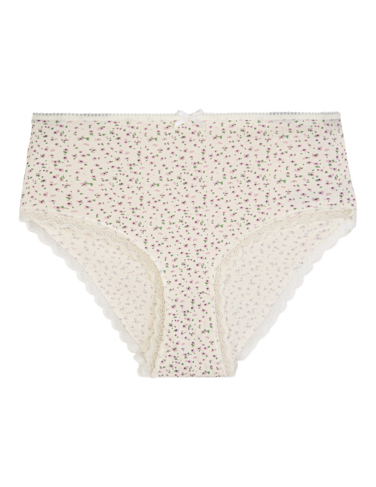 Majtki z wysokim stanem - Majtki z wysokim stanem damskie bawełniane z kokardką wygodne maxi bikini 5-pak WIELOKOLOROWY - produkt moraj.pl 3