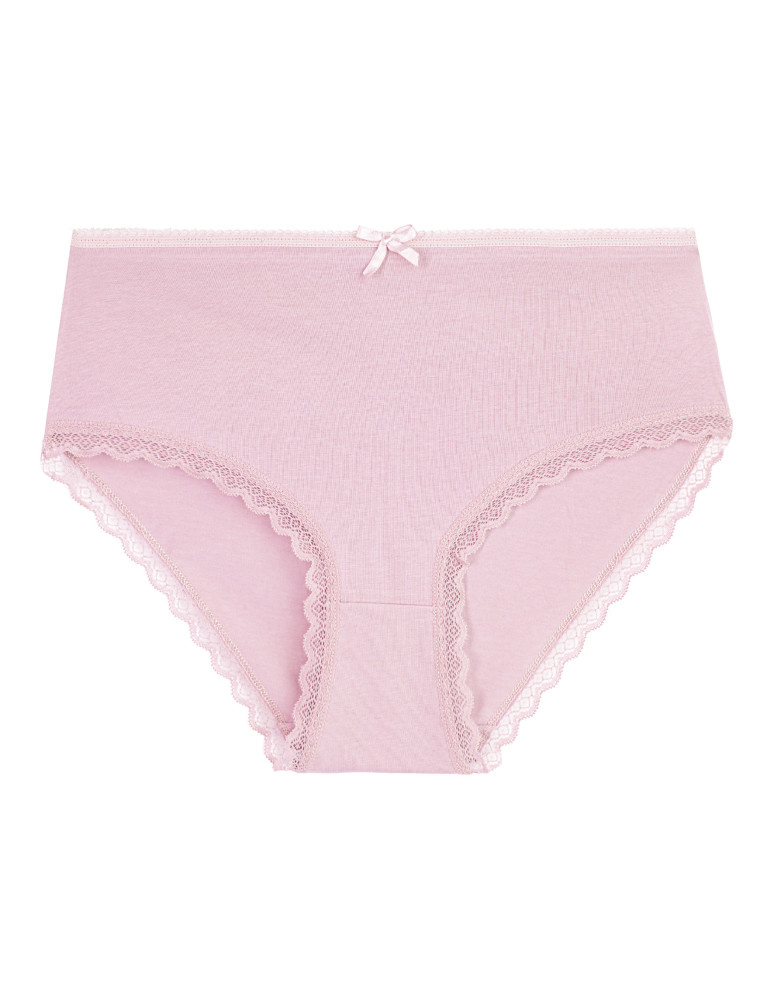 Majtki z wysokim stanem - Majtki z wysokim stanem damskie bawełniane z kokardką wygodne maxi bikini 5-pak WIELOKOLOROWY - produkt moraj.pl 5