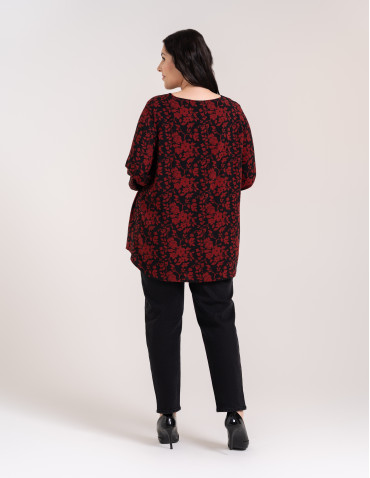 Bluzki z długim rękawem - Bluzka damska elegancka z naturalnej wiskozy o kroju oversize WZ&Oacute;R 1 - produkt 10
