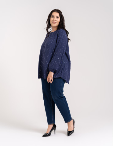 Bluzki z długim rękawem - Bluzka damska elegancka z naturalnej wiskozy o kroju oversize WZ&Oacute;R 3 - produkt 10