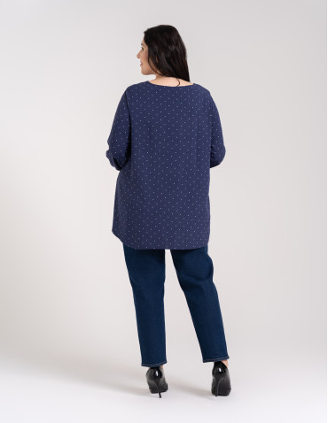 Bluzki z długim rękawem - Bluzka damska elegancka z naturalnej wiskozy o kroju oversize WZ&Oacute;R 3 - produkt 13