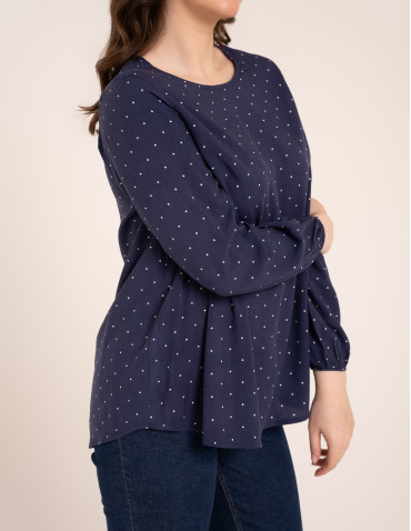 Bluzki z długim rękawem - Bluzka damska elegancka z naturalnej wiskozy o kroju oversize WZ&Oacute;R 3 - produkt 5