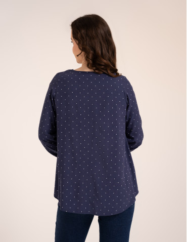Bluzki z długim rękawem - Bluzka damska elegancka z naturalnej wiskozy o kroju oversize WZ&Oacute;R 3 - produkt 4