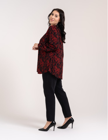 Bluzki z długim rękawem - Bluzka damska elegancka z naturalnej wiskozy o kroju oversize WZ&Oacute;R 1 - produkt 11