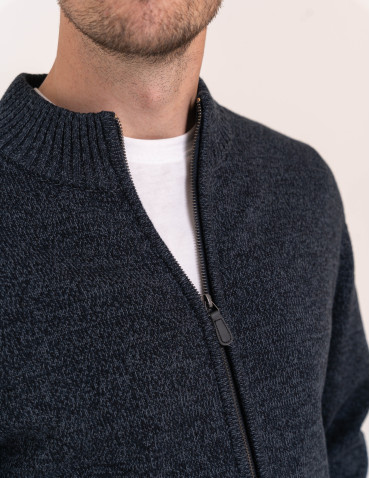 Sweter męski rozpinany ze stójką bawełniany zapinany na zamek ciepły sweter męski wygodny  - produkt 2