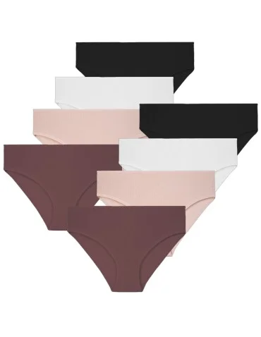 Majtki damskie figi bikini prążkowane bezuciskowe komplet L 8-pak