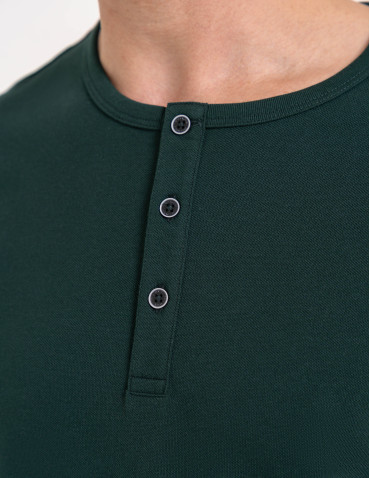 T-shirt męski bawełniany z guzikami henley koszulka z krótkim rękawem  - produkt 2