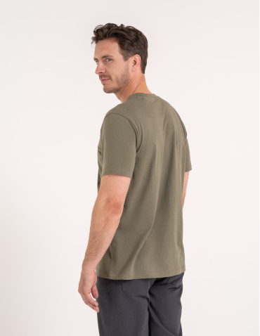 Koszulki z krótkim rękawem - Męska koszulka bawełniana casualowa z nadrukiem KHAKI - produkt 4