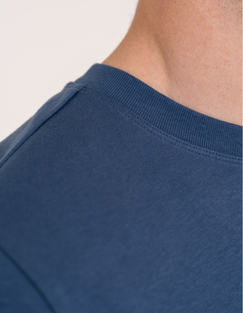 Koszulki z krótkim rękawem - T-shirt męski bawełniany 100% z krótkim rękawem koszulka casual GRANATOWY  - produkt moraj.pl 4