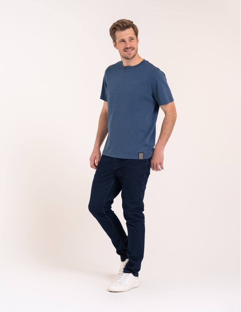 Koszulki z krótkim rękawem - T-shirt męski bawełniany 100% z krótkim rękawem koszulka casual GRANATOWY  - produkt moraj.pl 6
