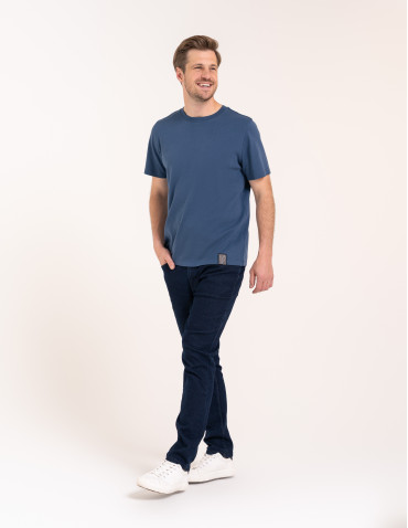 Koszulki z krótkim rękawem - T-shirt męski bawełniany 100% z krótkim rękawem koszulka casual GRANATOWY - produkt 8