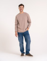 Męski longsleeve bawełniany 100% z długim rękawem o waflowej strukturze BEŻOWY
