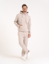 Bluza męska bawełniana z kapturem i kieszenią BEŻOWY