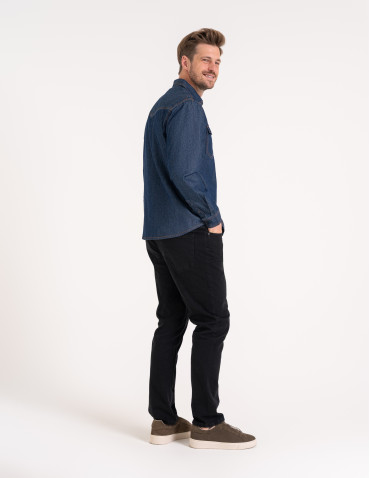 Mężczyzna - Koszula męska jeansowa denim klasyczna JEANS - produkt 3