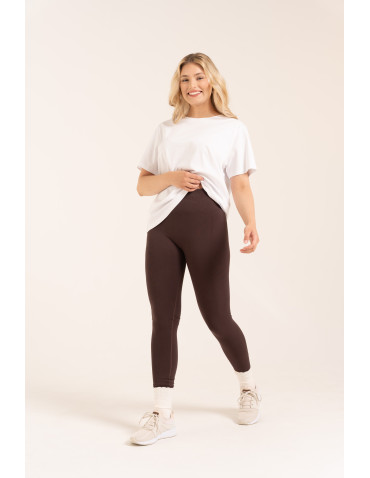 Leginsy damskie bezszwowe z wysokim stanem prążkowane getry kryjące sportowe  - produkt 2