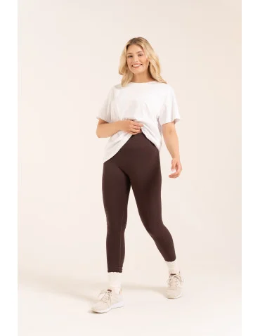 Leginsy damskie bezszwowe z wysokim stanem prążkowane getry kryjące sportowe  - produkt 2