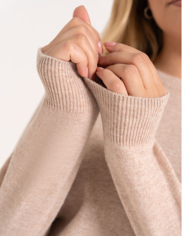Sweter damski 100% wełniany miękki w dotyku klasyczny fason z okrągłym dekoltem  - produkt 2