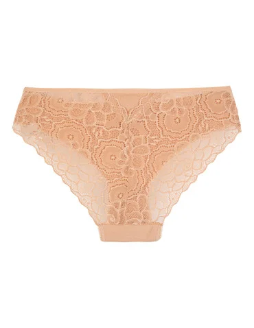 Figi damskie bikini bawełniane z koronką majtki gładkie z koronkowym tyłem 3-pak - produkt 2