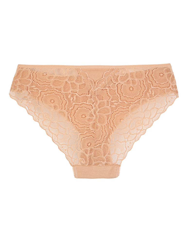 Majtki figi - Figi damskie bikini bawełniane z koronką majtki gładkie z koronkowym tyłem 3-pak WIELOKOLOROWY  - produkt moraj.pl 2