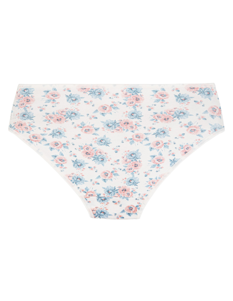 Majtki figi - Wygodne majtki damskie bikini bawełniane prążkowane figi w kwiatowe wzory 4-pak WIELOKOLOROWY  - produkt moraj.pl 3