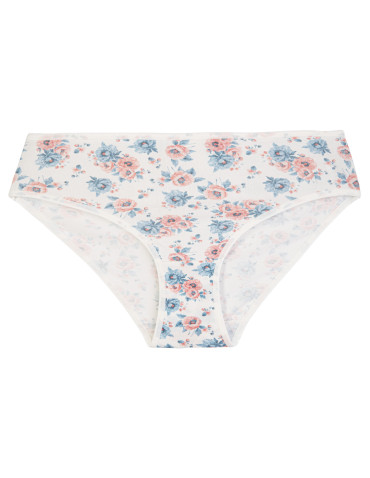 Wygodne majtki damskie bikini bawełniane prążkowane figi w kwiatowe wzory 4-pak - produkt 2