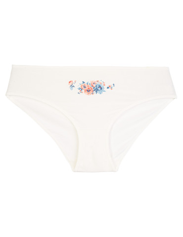 Majtki figi - Wygodne majtki damskie bikini bawełniane prążkowane figi w kwiatowe wzory 4-pak WIELOKOLOROWY - produkt 5