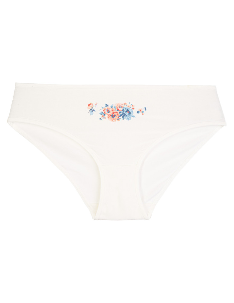 Majtki figi - Wygodne majtki damskie bikini bawełniane prążkowane figi w kwiatowe wzory 4-pak WIELOKOLOROWY  - produkt moraj.pl 5