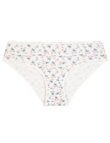Majtki figi - Wygodne majtki damskie bikini bawełniane prążkowane figi w kwiatowe wzory 4-pak WIELOKOLOROWY - produkt 6