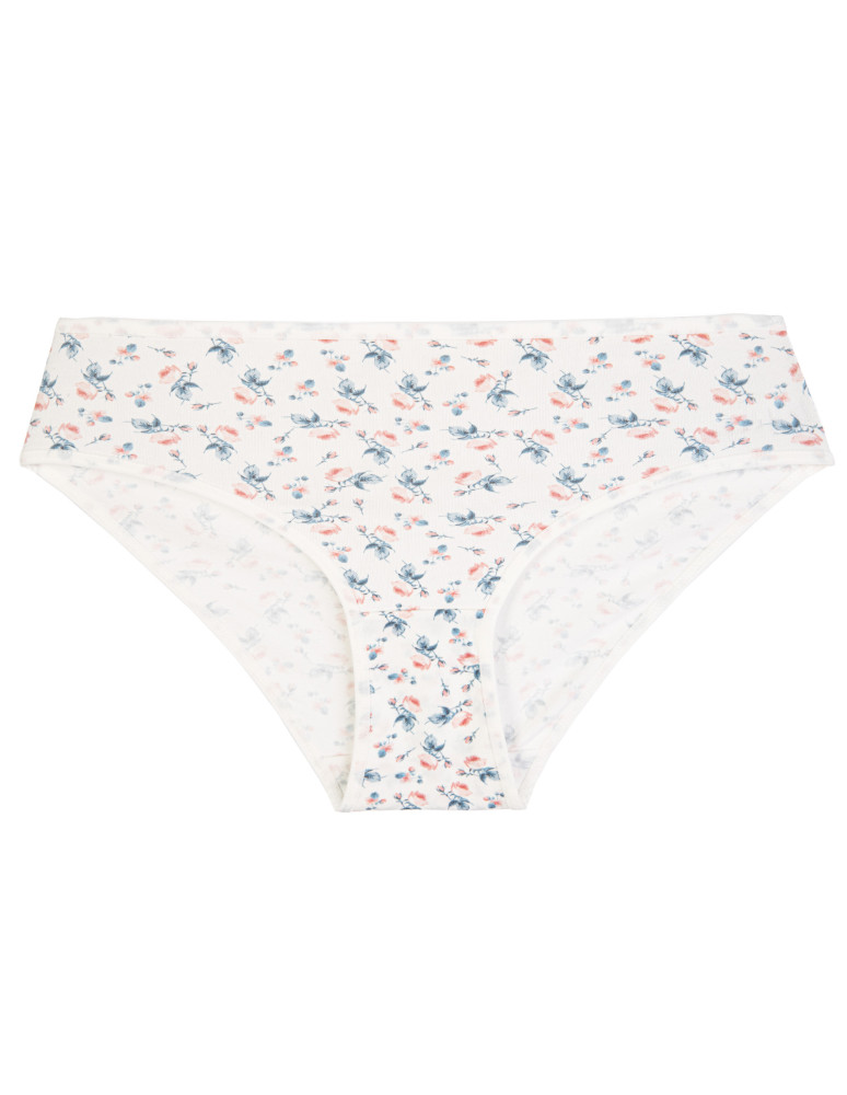 Majtki figi - Wygodne majtki damskie bikini bawełniane prążkowane figi w kwiatowe wzory 4-pak WIELOKOLOROWY  - produkt moraj.pl 6