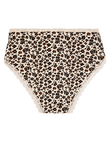 Majtki z wysokim stanem - Figi damskie maxi bikini bawełniane wzorzyste majtki z koronką i wyższym stanem 5-pak WIELOKOLOROWY - produkt 3