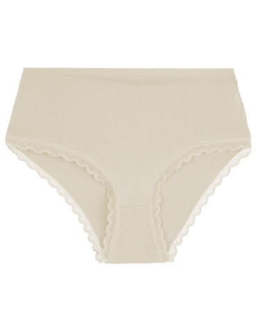 Majtki z wysokim stanem - Figi damskie maxi bikini bawełniane wzorzyste majtki z koronką i wyższym stanem 5-pak WIELOKOLOROWY - produkt 5