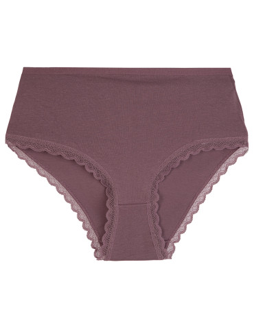 Majtki z wysokim stanem - Figi damskie maxi bikini bawełniane wzorzyste majtki z koronką i wyższym stanem 5-pak WIELOKOLOROWY - produkt 7