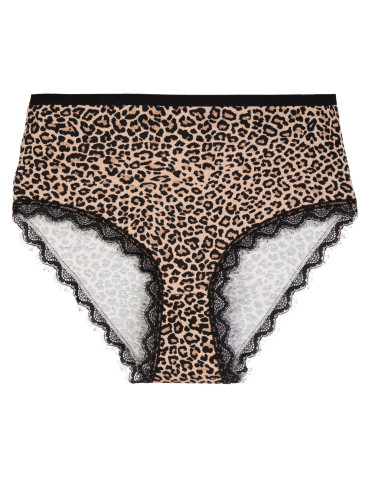 Figi damskie maxi bikini bawełniane w panterkę majtki z koronkowym wykończeniem 3-pak - produkt 2