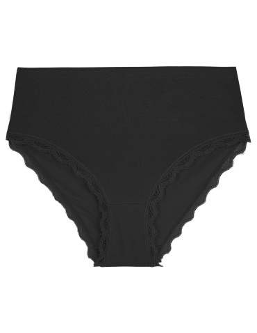 Majtki z wysokim stanem - Figi damskie maxi bikini bawełniane w panterkę majtki z koronkowym wykończeniem 3-pak WIELOKOLOROWY - produkt 5