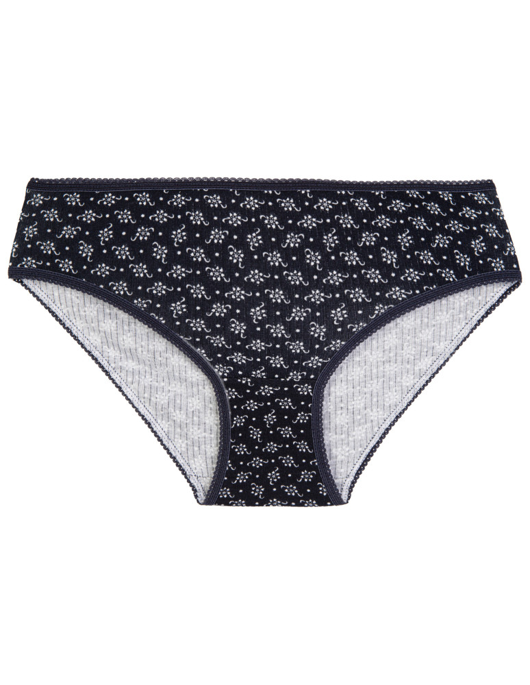 Majtki figi - Wygodne figi damskie bikini bawełniane gładkie i wzorzyste w kwiatki zestaw 6-pak WIELOKOLOROWY - produkt moraj.pl 4