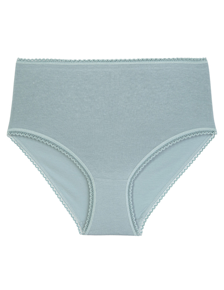 Majtki z wysokim stanem - Figi damskie maxi bikini bawełniane z wysokim stanem pastelowe kolory 6-pak WIELOKOLOROWY - produkt moraj.pl 2