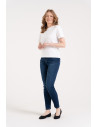 Wygodne jeansy damskie Slim Fit elastyczne skinny dopasowane CIEMNY NIEBIESKI