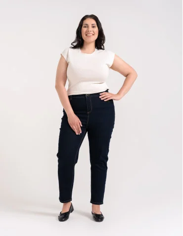 Spodnie jeansowe damskie Mom Slim z wysokim stanem