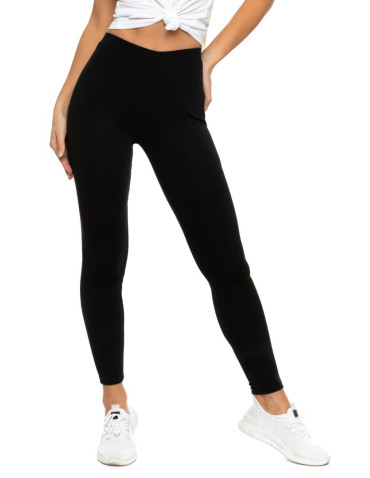 Legginsy damskie - Klasyczne czarne legginsy ocieplane damskie CZARNY - produkt 5