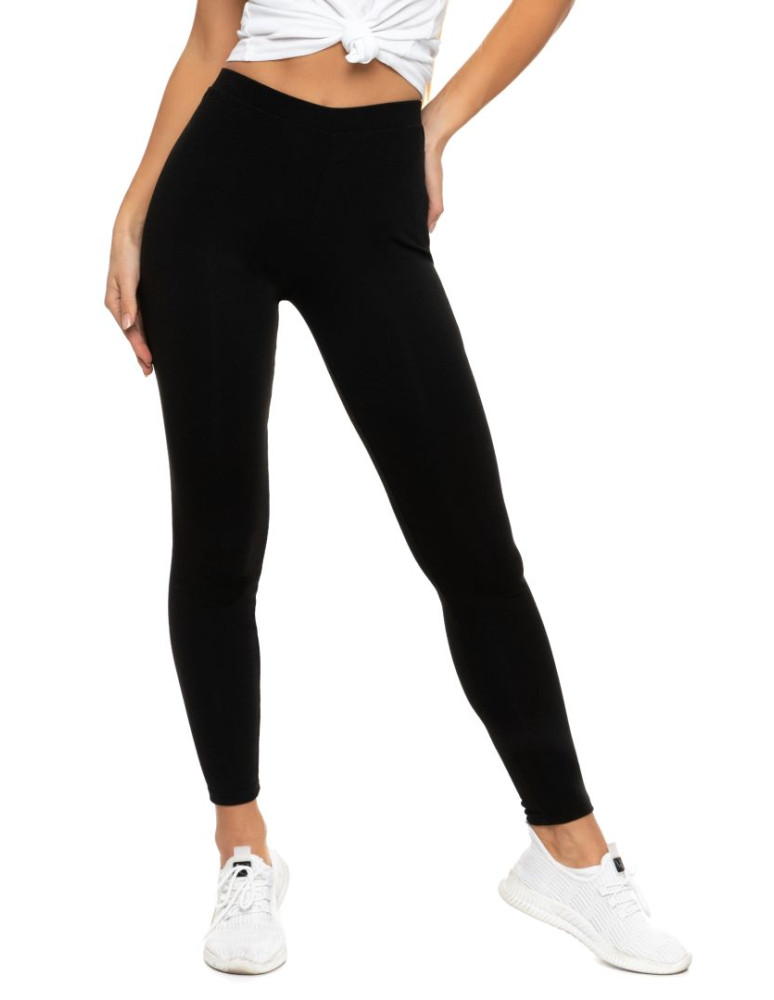 Legginsy damskie - Klasyczne czarne legginsy ocieplane damskie CZARNY - produkt moraj.pl 5